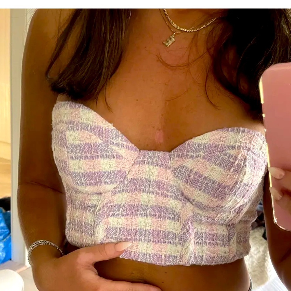 Zara Corset Tweed Top